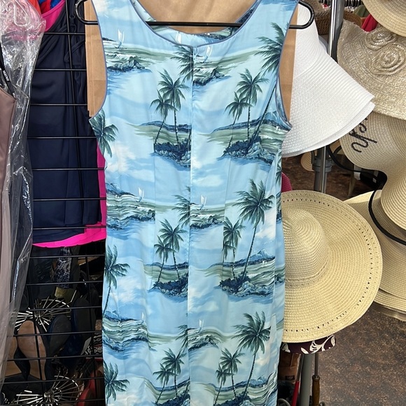 Iolani Scenic Hawaiian Palm Tree Dress Made in Hawaii Size M - Picture 3 of 5